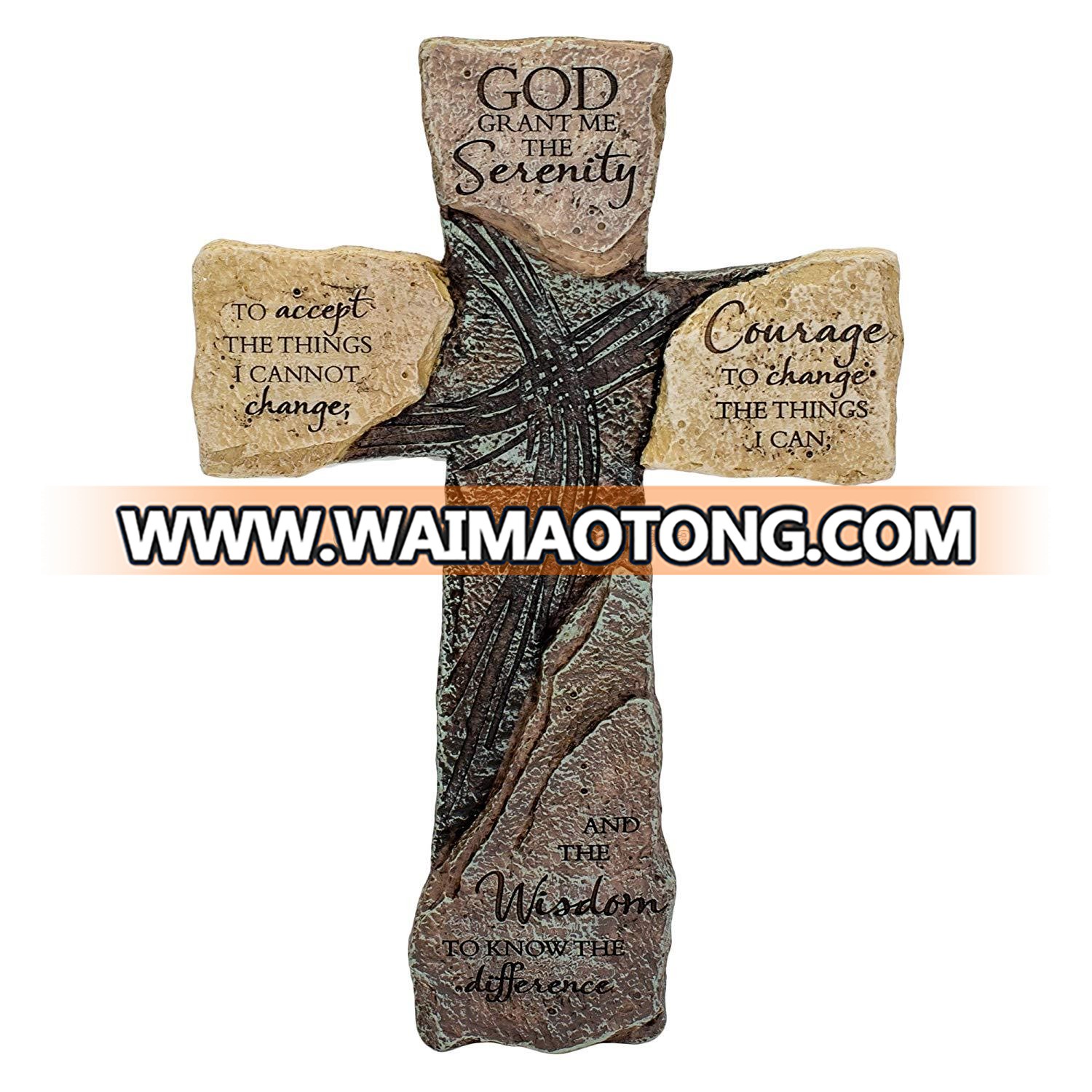 Dicksons God Grant Me The Serenity Prayer Slate 10 Inch Resin Hanging Wall Cross