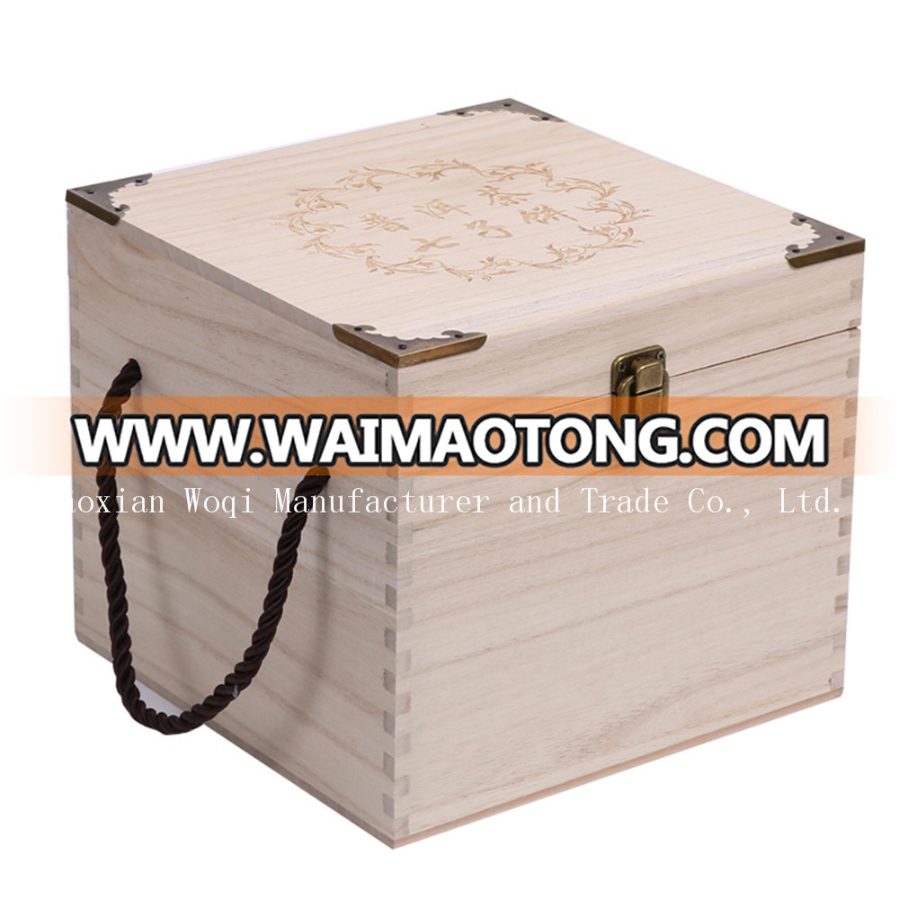 Woqi 2017 high quality wooden small gift box chest wooden tea boxes food packaging refined chinese tea gift box