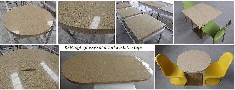 Custom design solid surface/artificial stone square dining table large