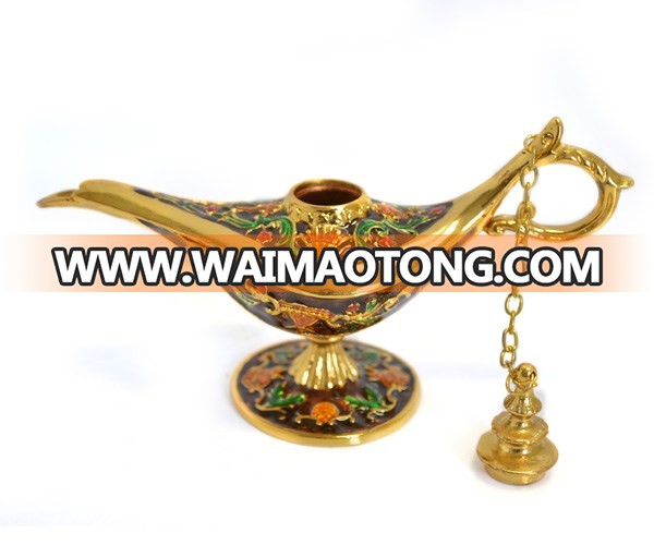 Home decoration aladdin oil lamp metal jewelry box(QF4075)