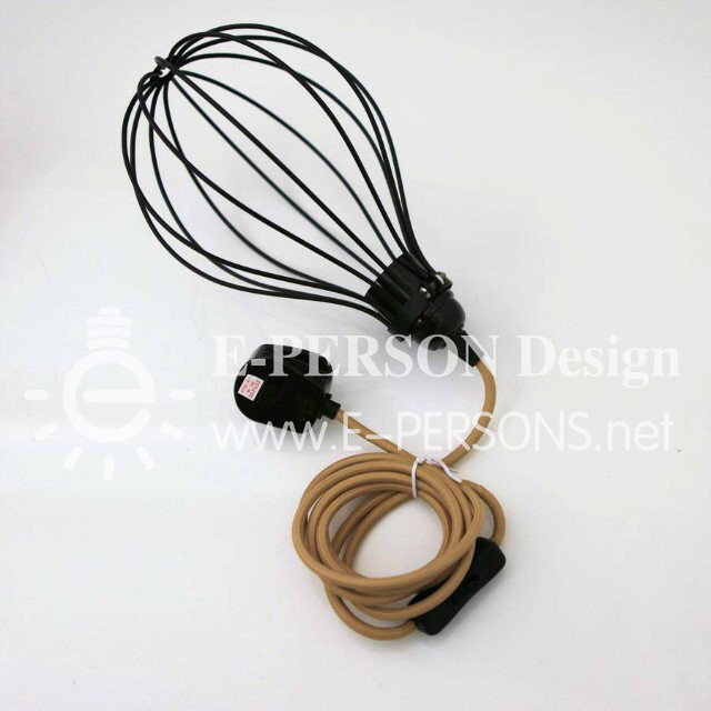 Light Vintage Edison Plug-In Mini Pendant Matte Black Finish Cloth Cord In-Line On/Off Rocker Switch