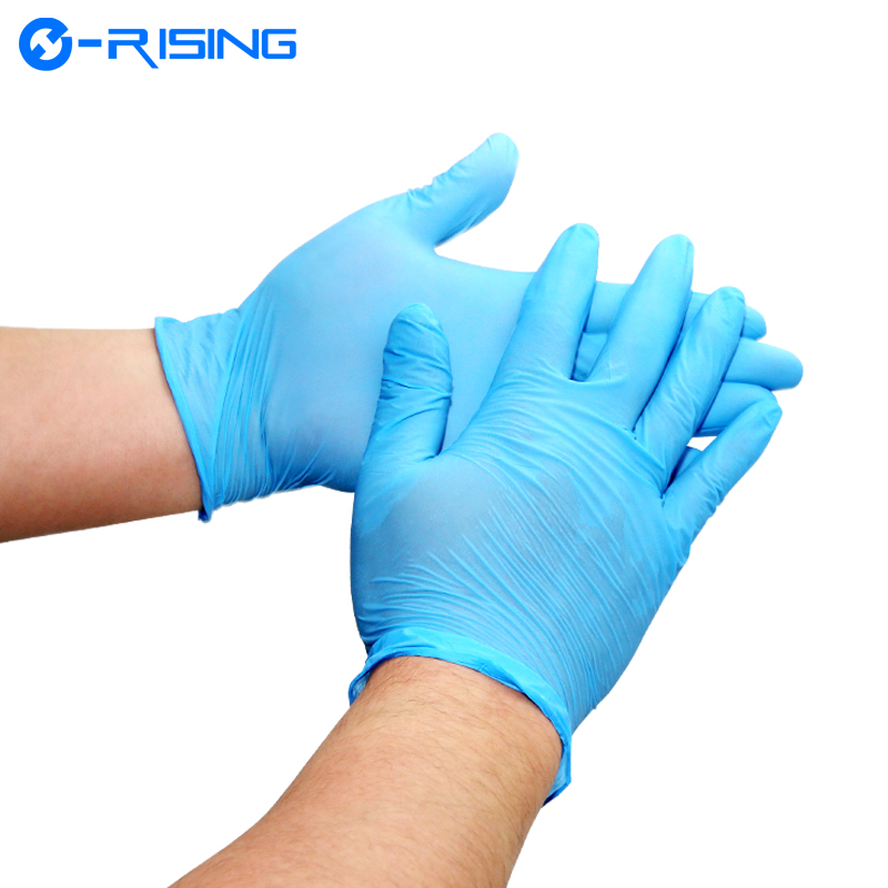 Blue Non-Medical Disposable Powder Free examination industrial nitrile gloves