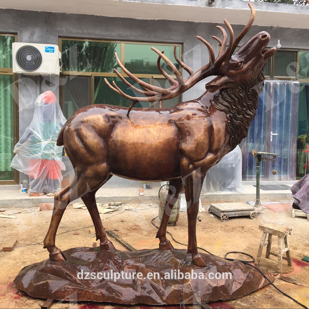 life size bronze elk sculpture outdoor decor