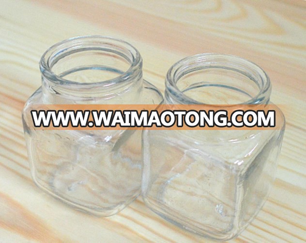 Cheap Clear Small Square Glass Candy Bottle Container