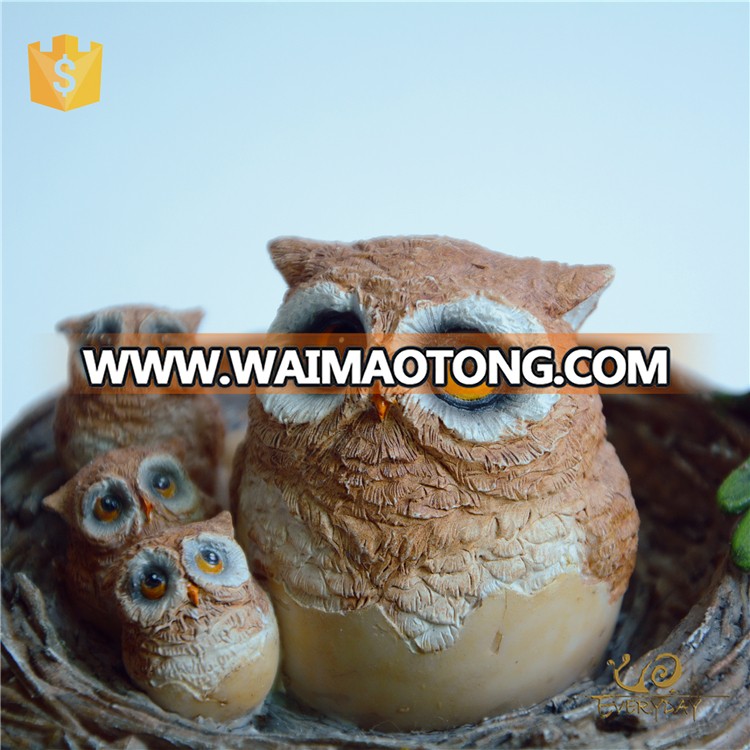 High Quality Manufacturer Supplier Garden Bird Ornaments Owl Unpainted Resin Owl Figurines