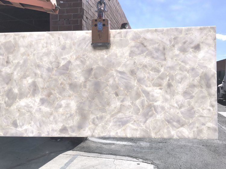 natural white crystal slab stone for bar top