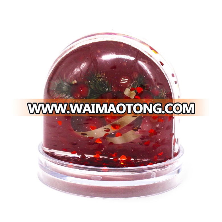 DIY Plastic Christmas Water Globe Acrylic Photo Frame Snow Globe for Home Decor