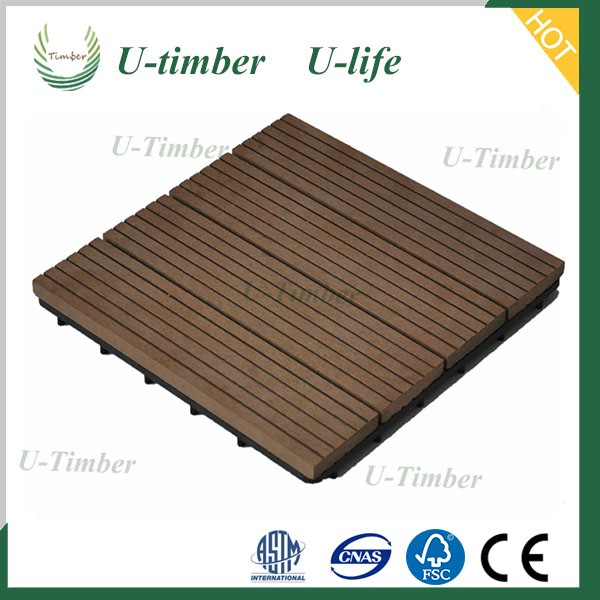 Decorate your garden with wood composite tile WPC floor tile