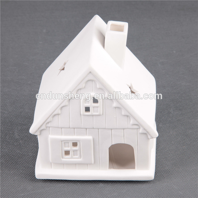 Xmas Gift Ceramic House Ceramic Small Tea Lights Candlestick Furnishings Home Decor Candle Holders