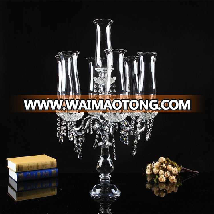 beautiful 7 arms crystal candelabra lampshade for wedding centerpiece decoration