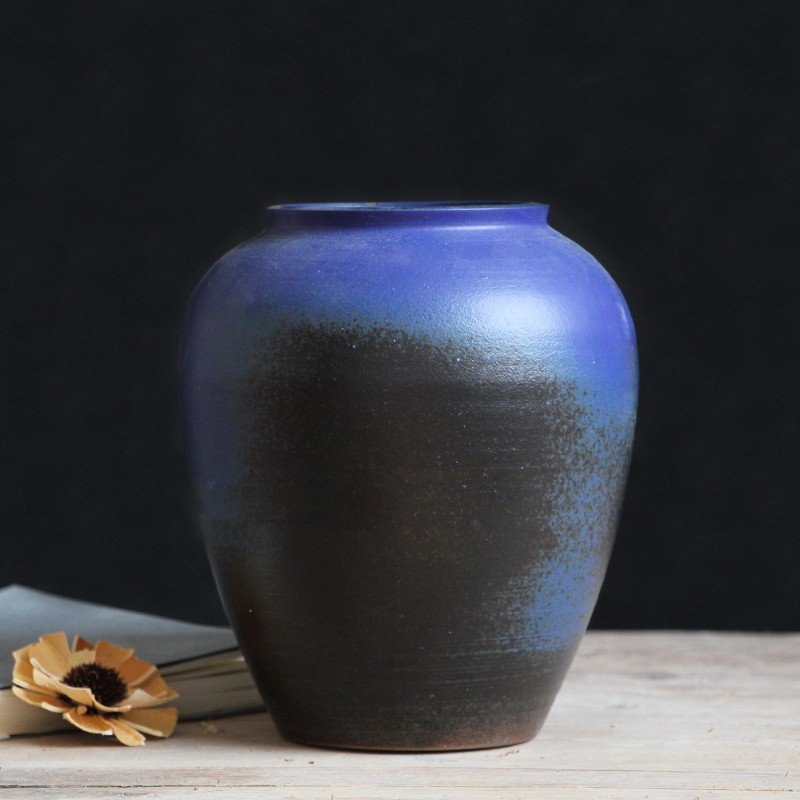 Modern Chinese rough pottery mini ceramic flower pot