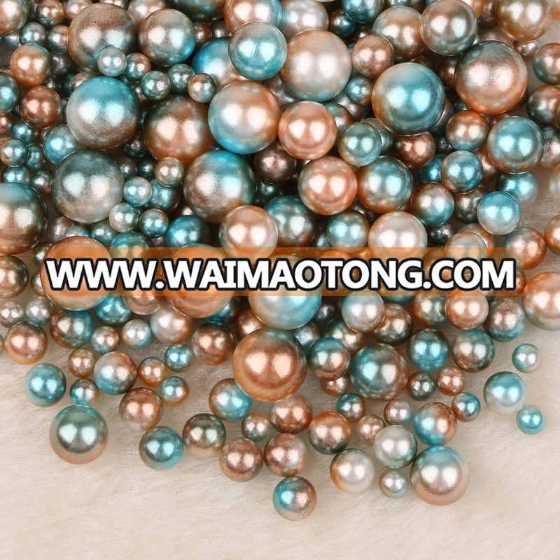 Mixed Color No Hole ABS Round Pearls Imitation Pearl Beads