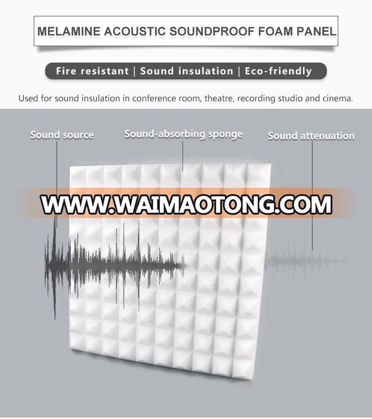 China Factory Sells Pyramid Shape Sound Proof Noise insulation Melamine Sponge Acoustic Foam Panels