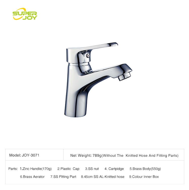 Single hole chrome brass single handle bathroom wash basin faucet