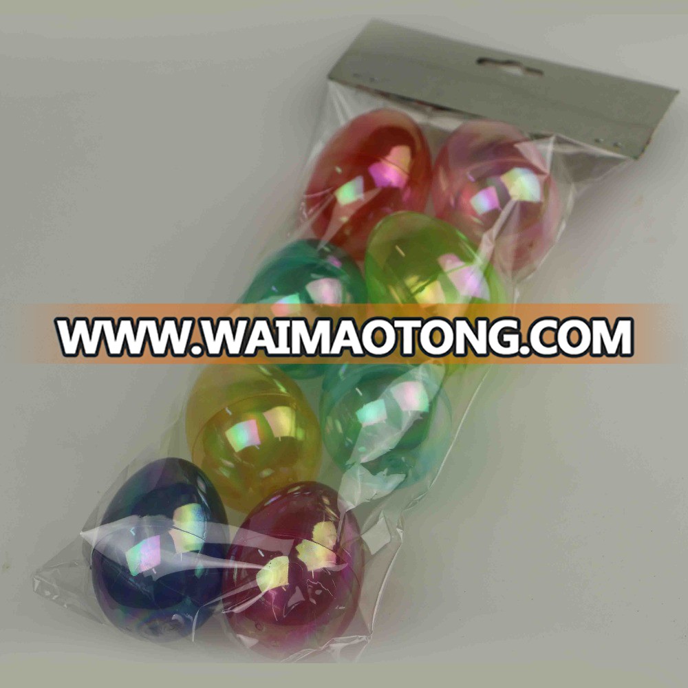 2019 New Design:Plastic Clear Egg with Metallic-Colorful glitter eggs