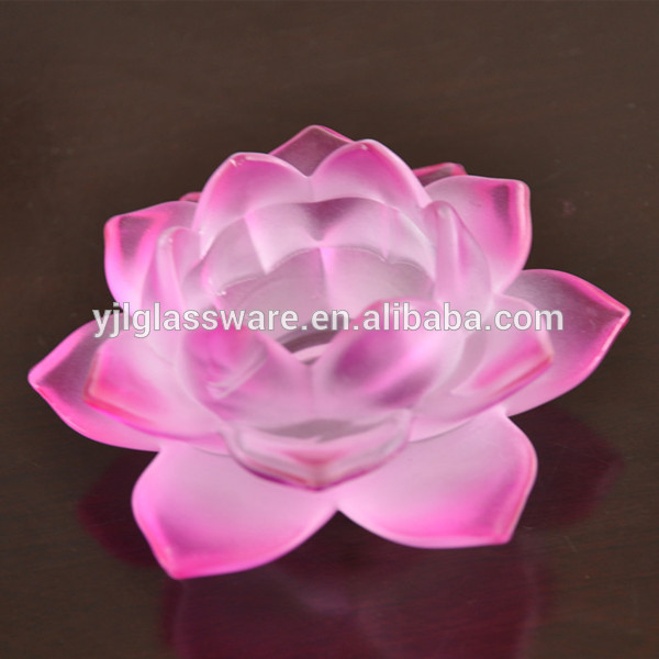 wholesale factory price fancy design clear lotus glassware candle holders