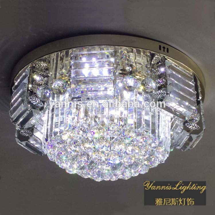 Modern Crystal LED Ceiling Light Stair Lighting Pendant steel base LED interior light fixture