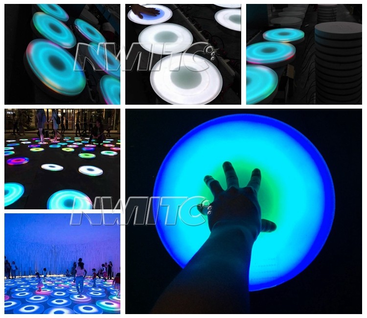 Cheap night club dj round rgb portable led interactive dance floor