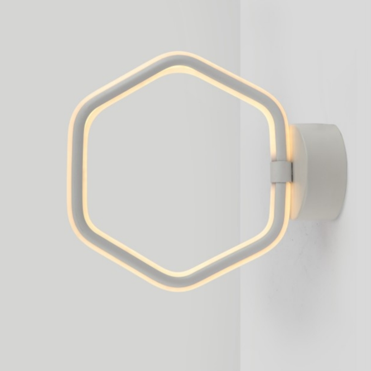 LED hexagon wall bracket light white wall lamps for home