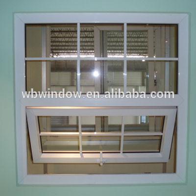 European style PVC/PVC/Vinyl lifting/single hung windows with grids designs for home, building, hotel.