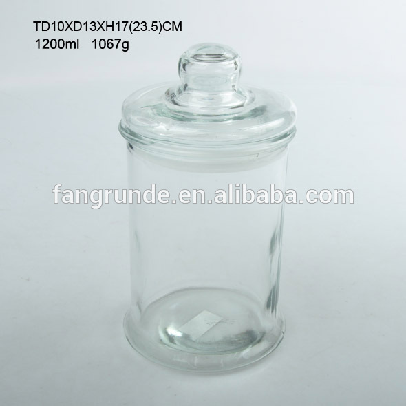 1.2L round shape wholesale Glass Storage Jar for candy