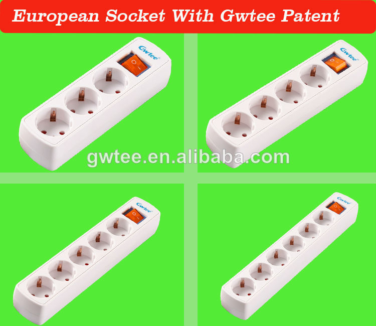 3 way EU Standard Belgium type electrical switch socket