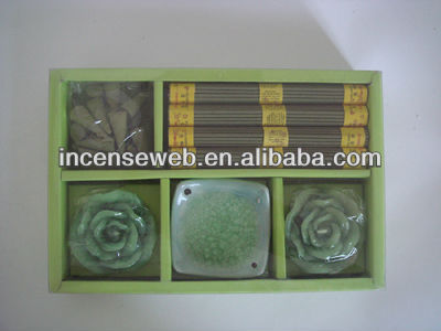 Household Scented Incense Stick with Scented Candle and Glass Holder