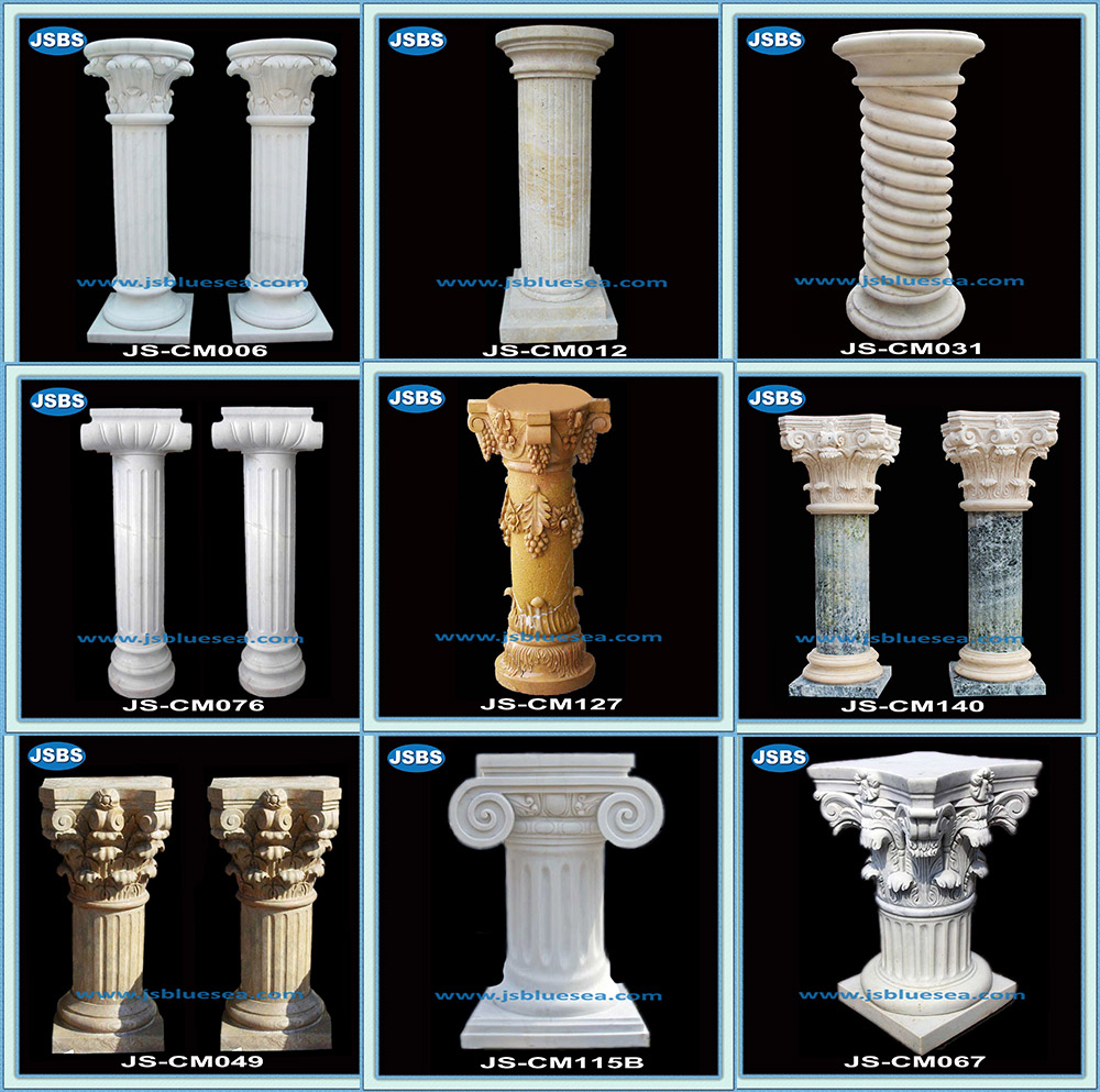 wholesale price white stone fluted marble column