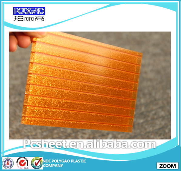 Grade POLYGAO Yellow Polycarbonate frosted twin wall hollow sheet