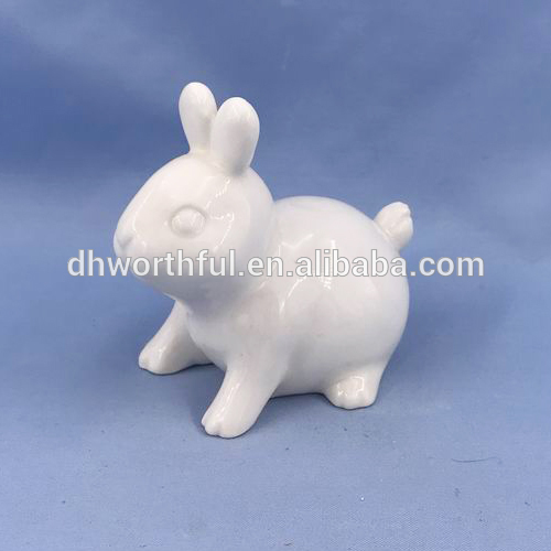 Handmade ceramic rabbit figurines for easter gift,High quality ceramic rabbit statue,Lovely ceramic rabbit decor wholesale