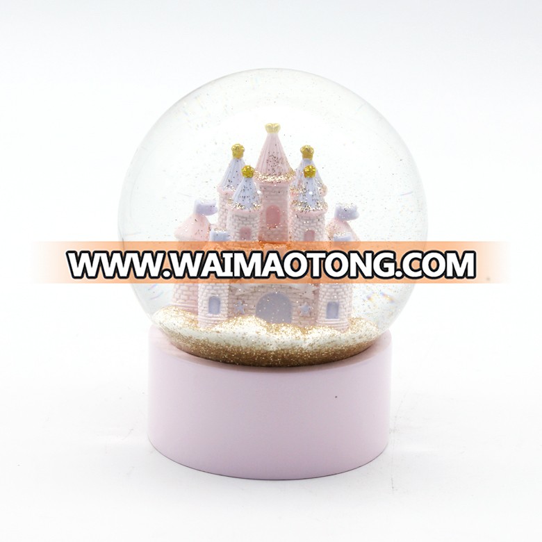 Custom made high quality birthday girl's gift dreamlike castle glass snow globe