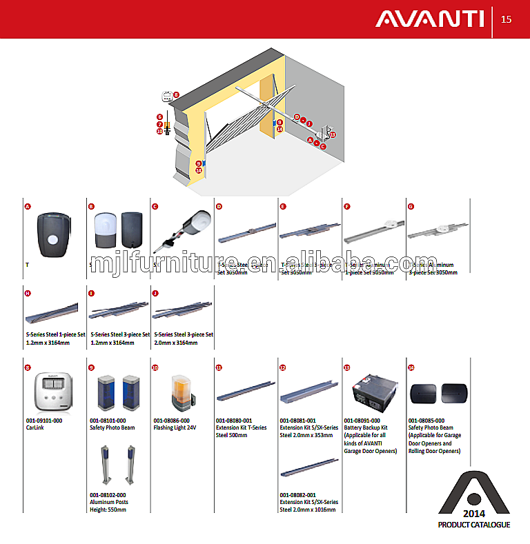 American Quality Standard Customized Aluminum Glass Panel Automatic Garage Door