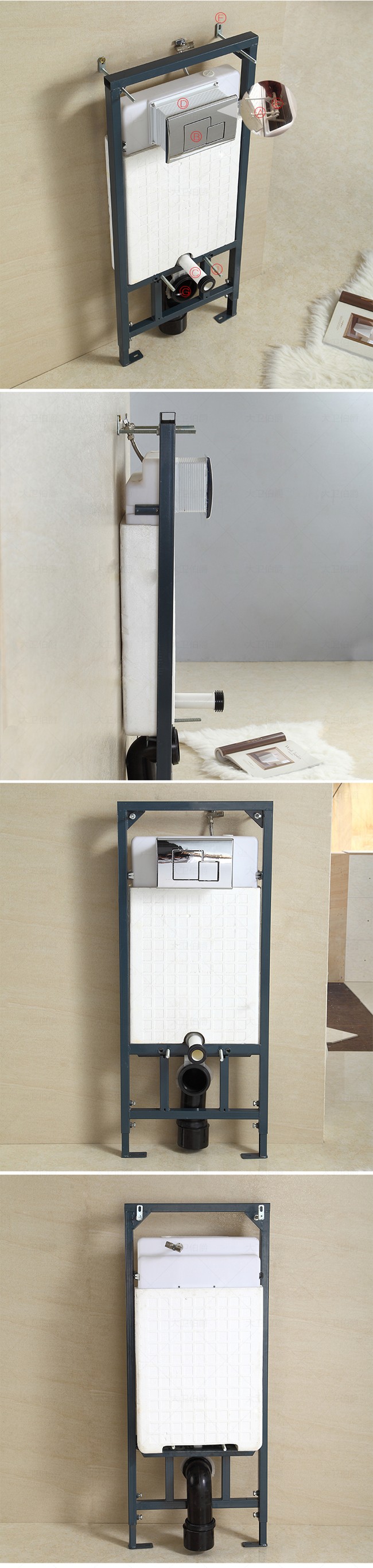 Bathroom Concealed Cistern Hidden Water Tank for Wall Hung Ceramic Toilet