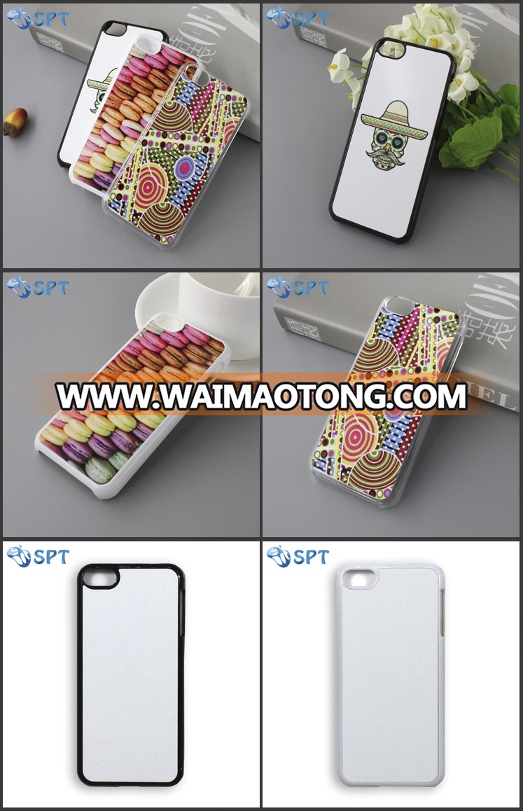 Blank 2D white transparent black sublimation printing PC phone case for Iphone 5S