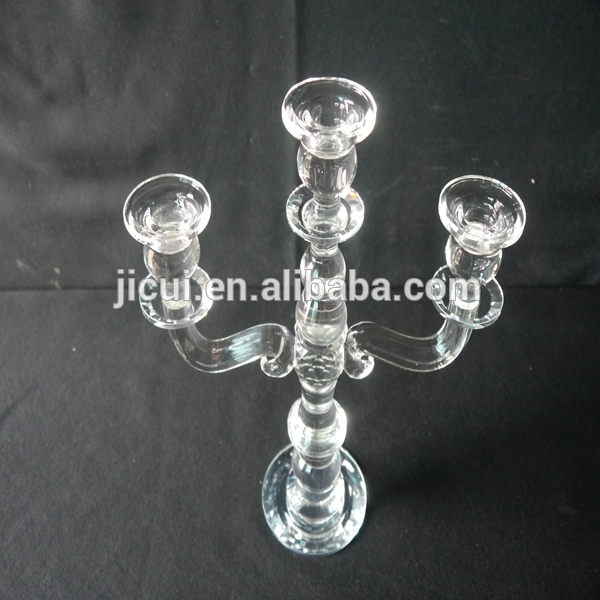 Transparent K9 Crystal Candle Holder,Crystal Beads Candelabra Crystal Candle Holder For Wedding Table Decoration