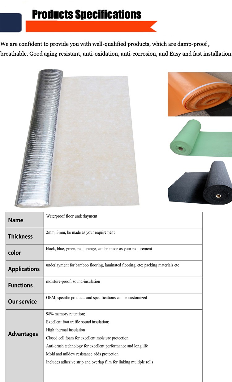 flooring underlayment foam with aluminum foil