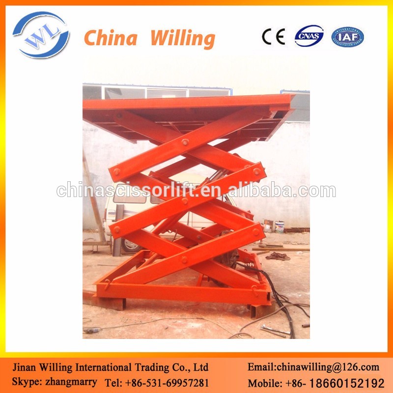 CE stationary central hydraulics full rise scissor lift cheap scissor lift WLG1.0-2.7