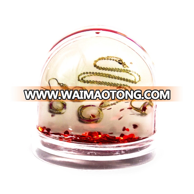 Plastic snow globe/plastic water globe/plastic snowball with photo insert