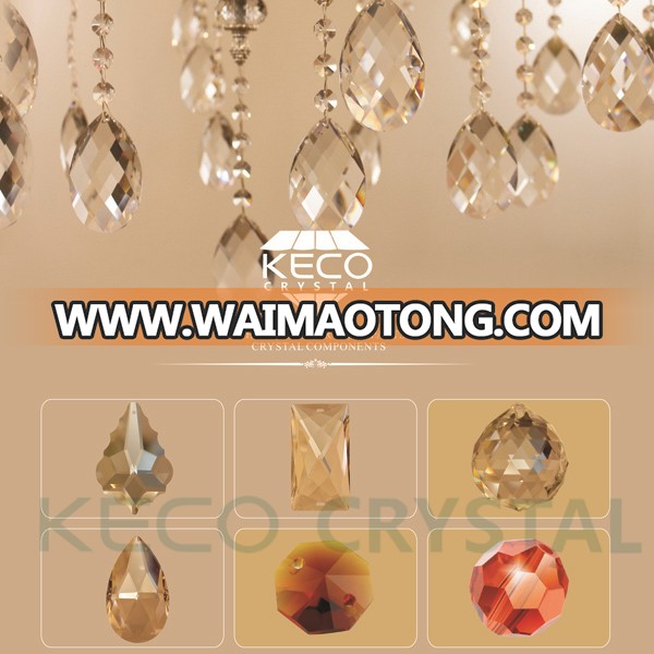 K9 quality crystal chandelier glass part, keco crystal is work on all kinds of chandelier crystal parts & glass bead