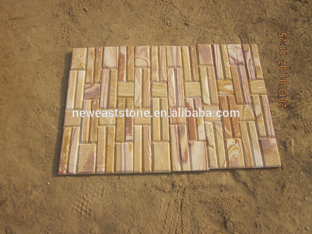 Pink Sandstone Cultured Stone Tile for Wall Decoration