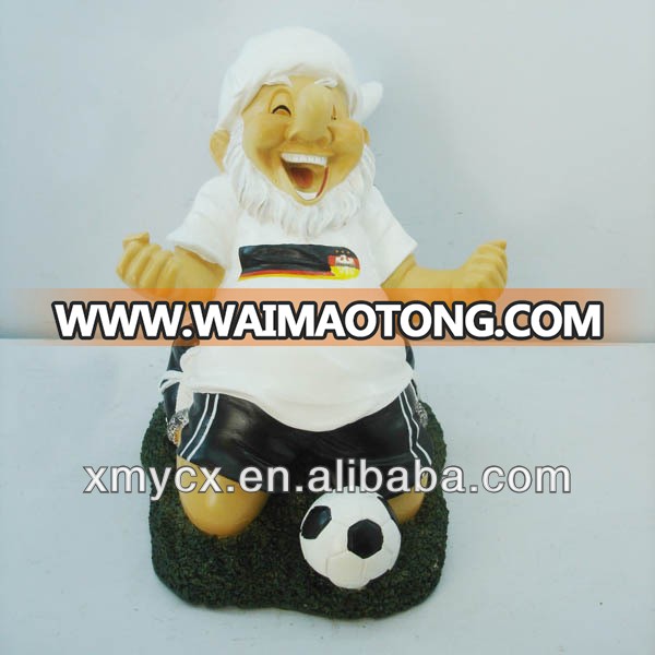 Handmade resin football gnome sports souvenir for sale