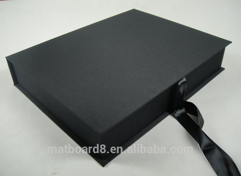 wood material linen cover photo album presentation box for wedding album