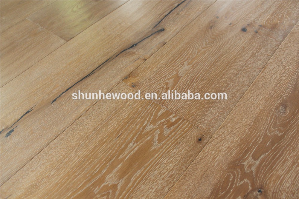 Hand Scraped Brushed Smoked Knots Raised Stained Oil Finishing Wide Plank 6mm Oak Timber Flooring Engineered Oak Wood Flooring