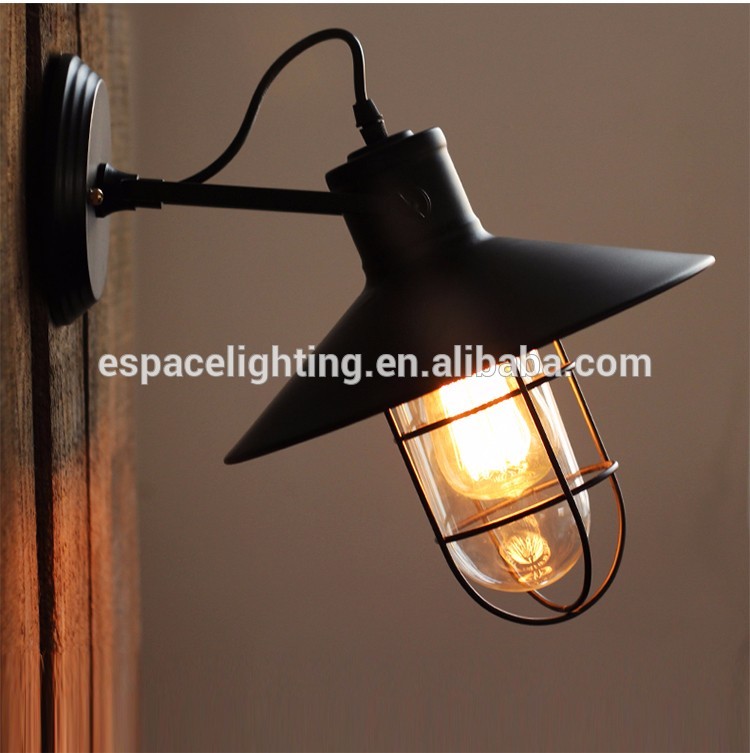 Wholesale Price Loft Vintage Industrial Edison Wall Lamps Clear Glass Lampshade Antique Copper Wall Lights 110V 220V For Bedroom