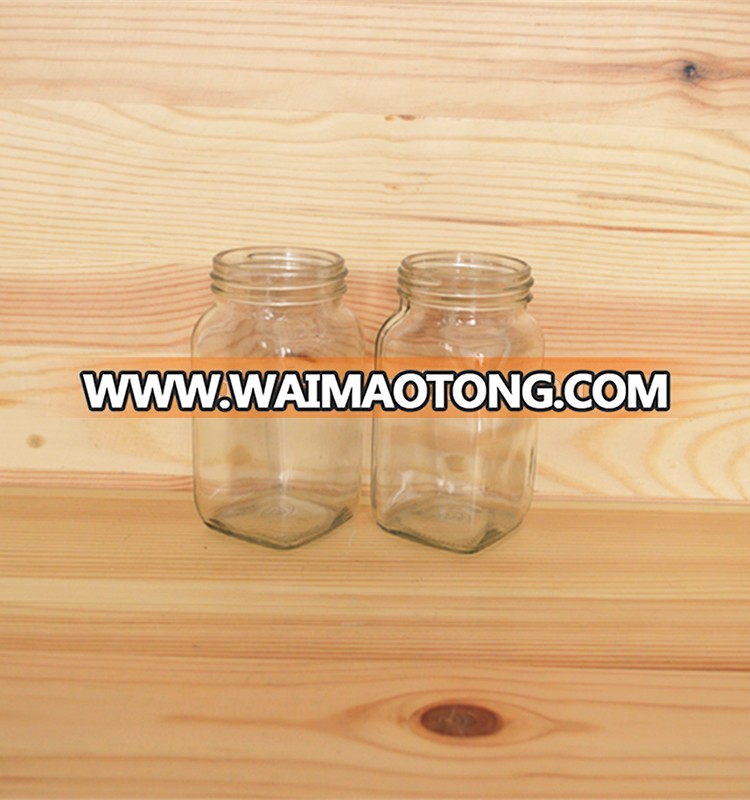 250ml square food packing glass jars