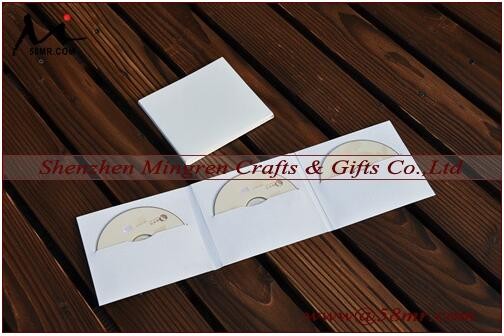 wholesale white Kraft paper CD DVD sleeve folio