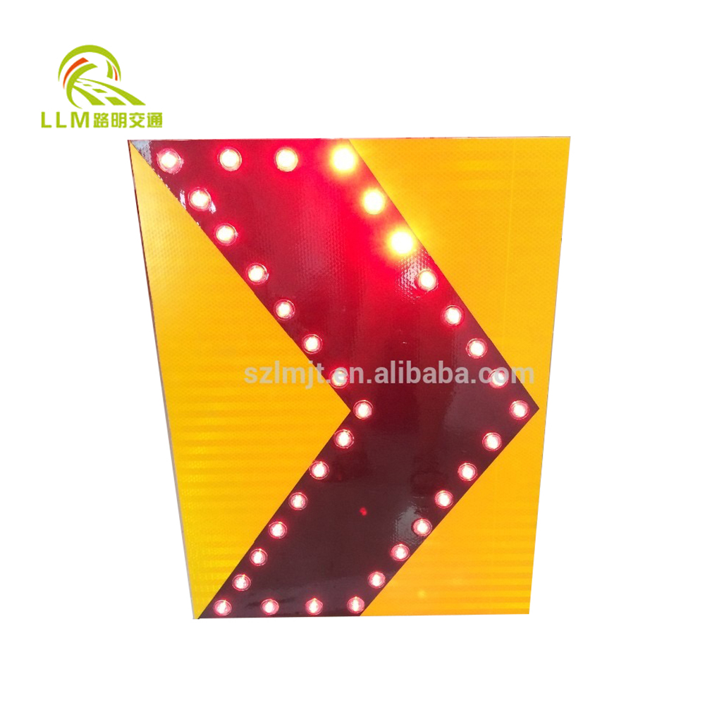 LED solar powered traffic safety flashing arrow sign