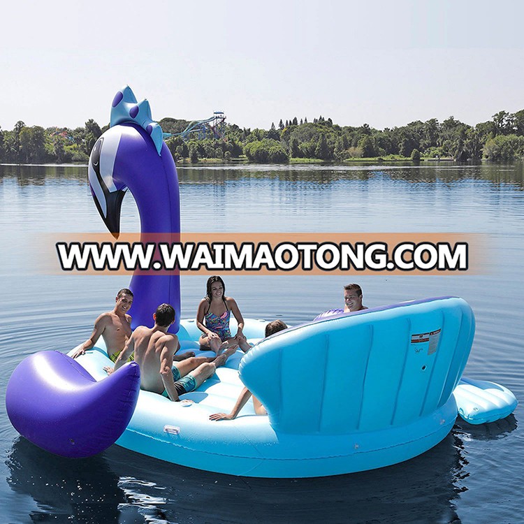 6 persons huge floating island inflatable float for pool party entertainment equipment