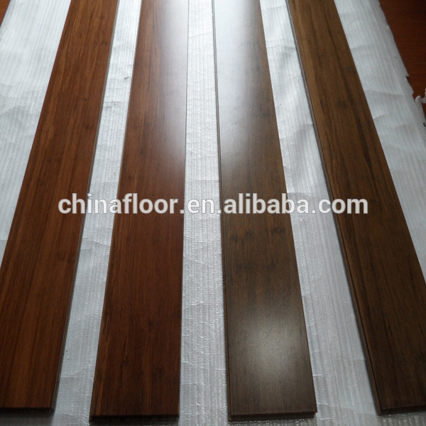 smooth brown color 12mm carbonized strand woven solid bamboo flooring