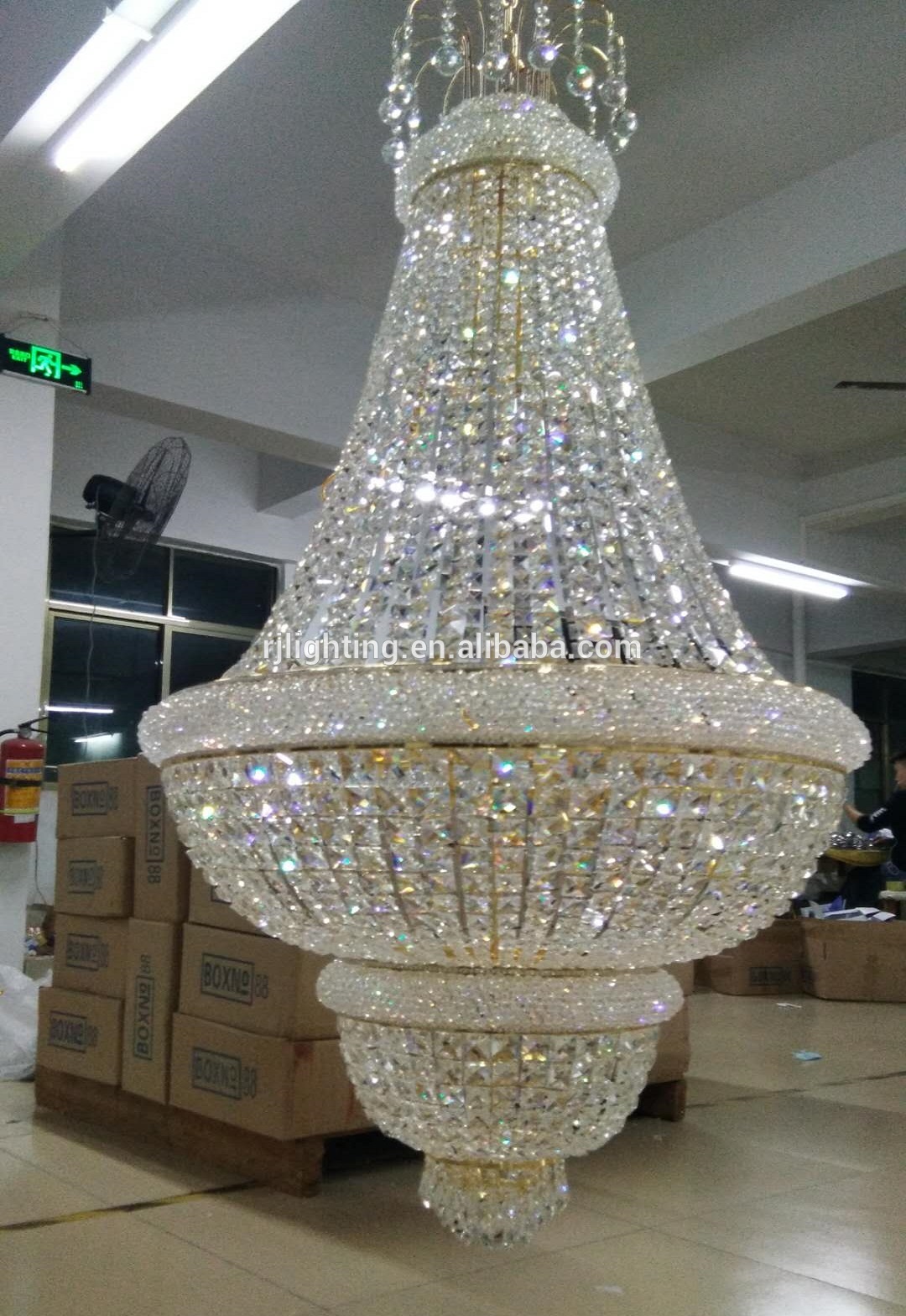 Wholesale China Luxury k9 Asfour crystal Led Crystal Lighting Chandelier Golden wedding decorative lamp